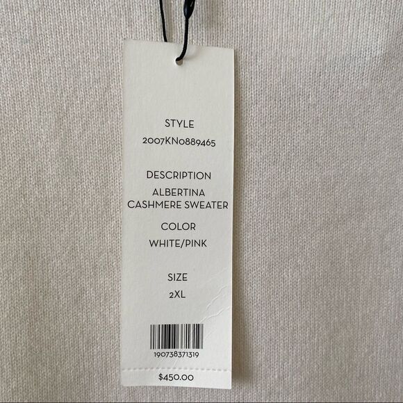 Veronica Beard Albertina Pink/Cream 100% Cashmere Sweater - Picture 13 of 14